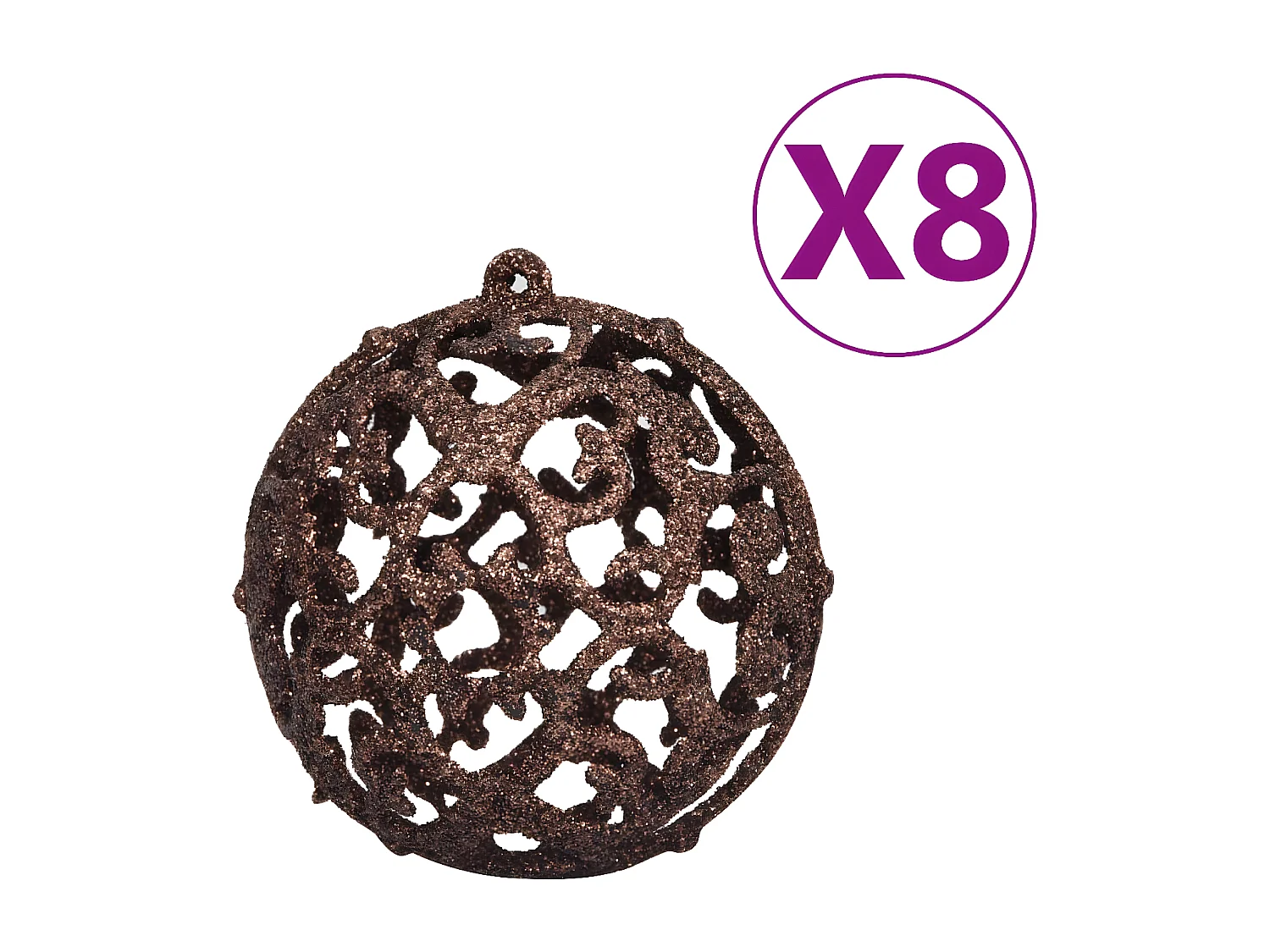 Conjunto bolas de natal 100 pcs 3/4/6cm castanho/bronze/dourado