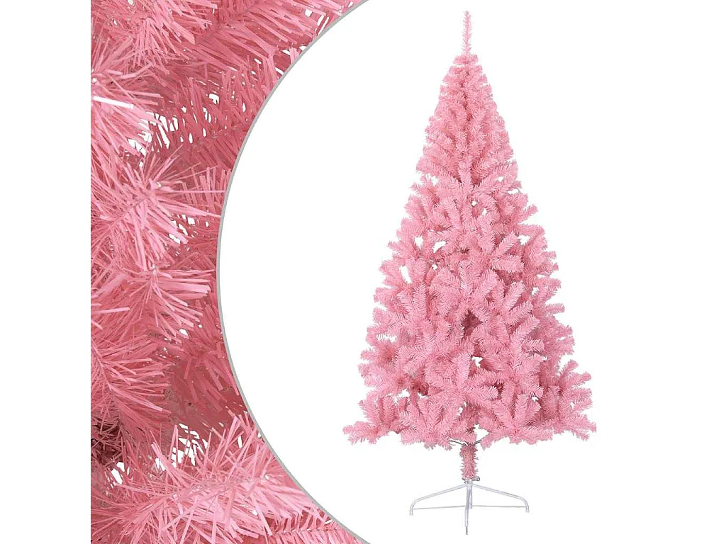 Kunstkerstboom met standaard half 180 cm PVC roze