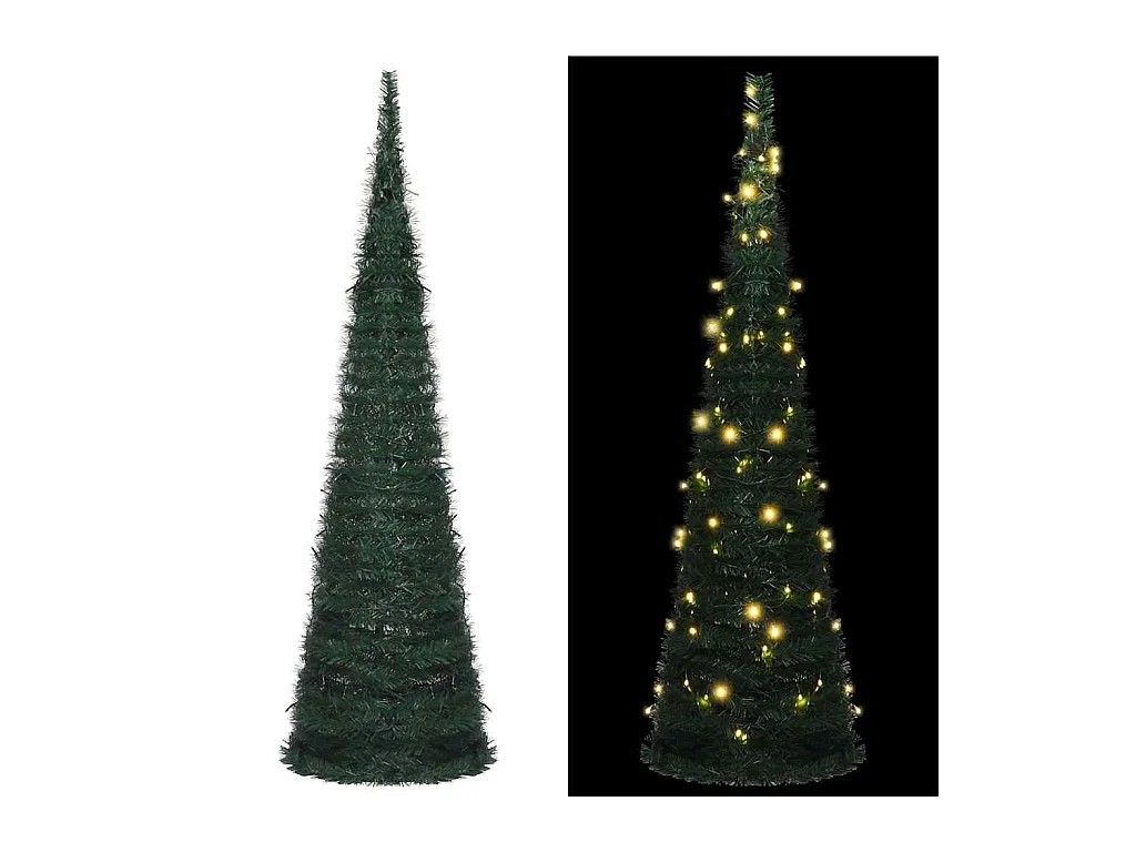 Kunstkerstboom met verlichting pop-up 150 cm groen