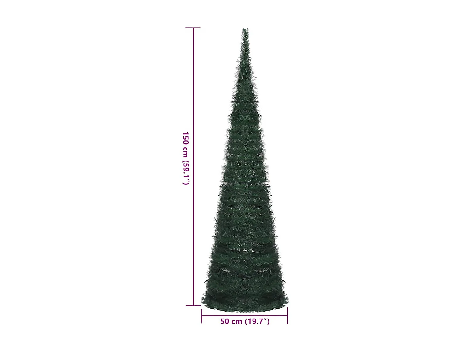 Sapin de Noël artificiel pré-éclairé avec guirlandes vert 150cm