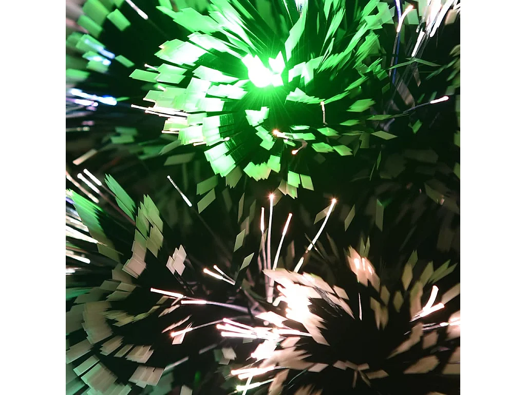 Albero di Natale Preilluminato Verde e Bianco 64cm Fibra Ottica