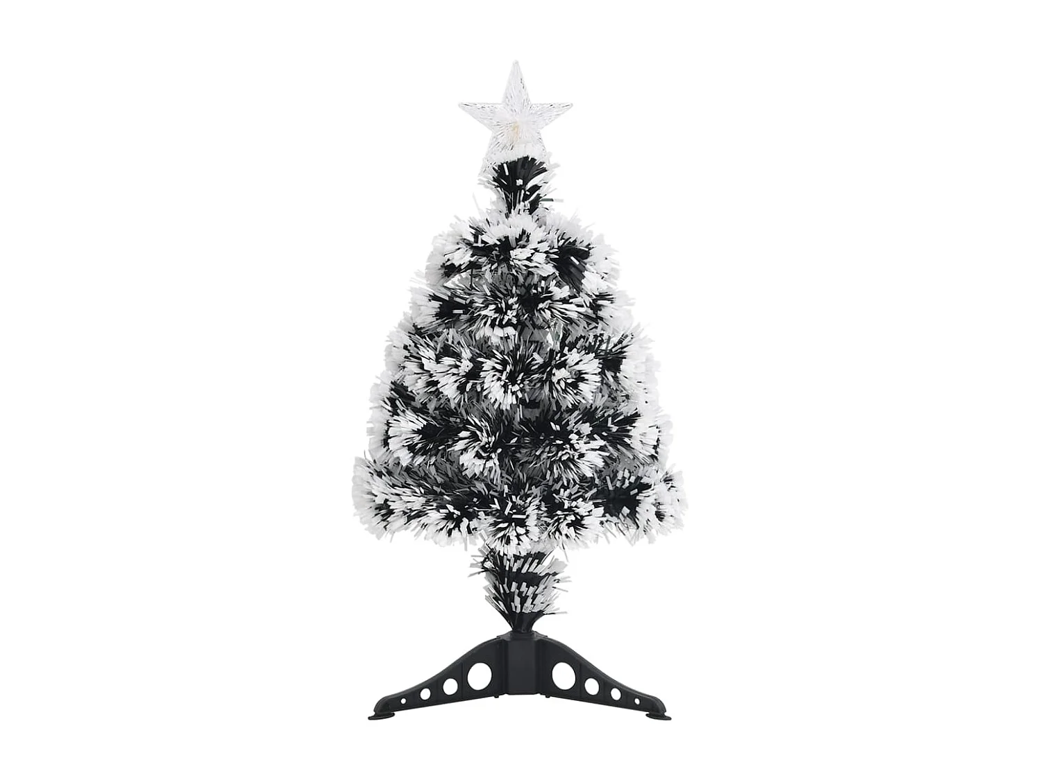 Albero di Natale Preilluminato Verde e Bianco 64cm Fibra Ottica