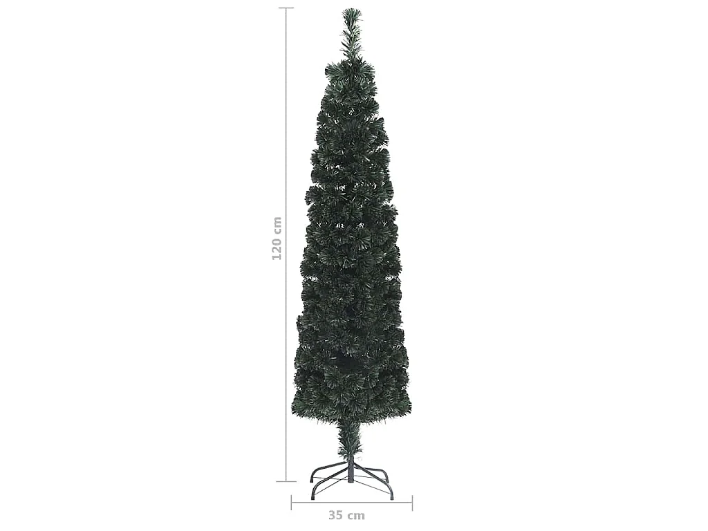 Arbre de Noël artificiel mince et support 120 cm fibre optique