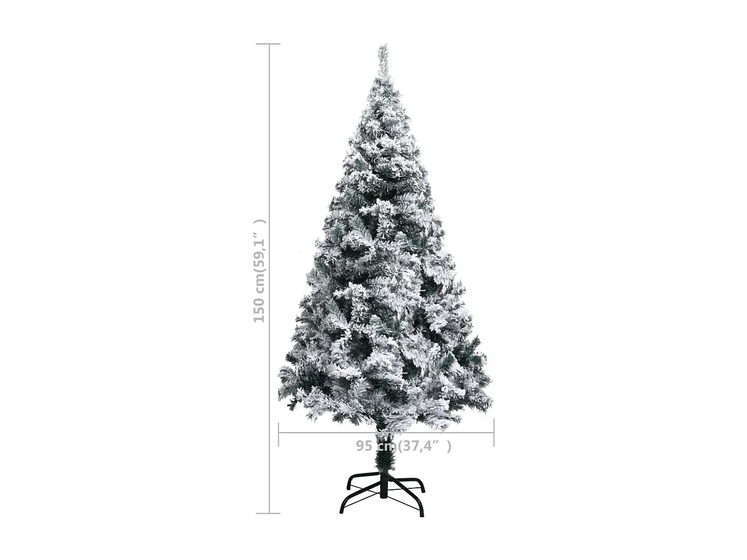 Künstlicher Weihnachtsbaum mit Schnee Grün 150 cm PVC