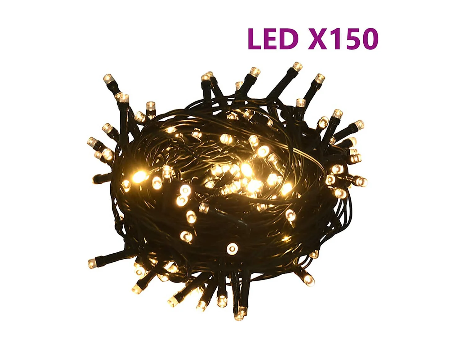 Set de boules de Noël avec pic et 150 LED 61 pcs Doré rose