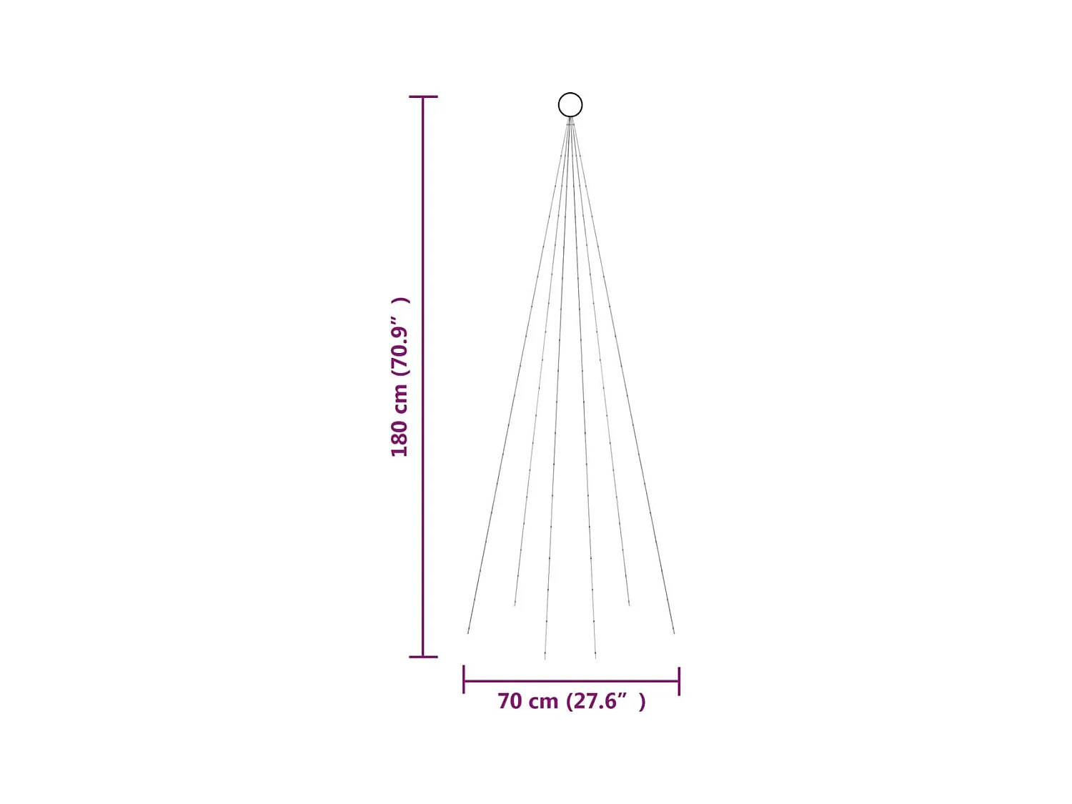Sapin de Noël sur mât de drapeau 108 LED Blanc chaud 180 cm