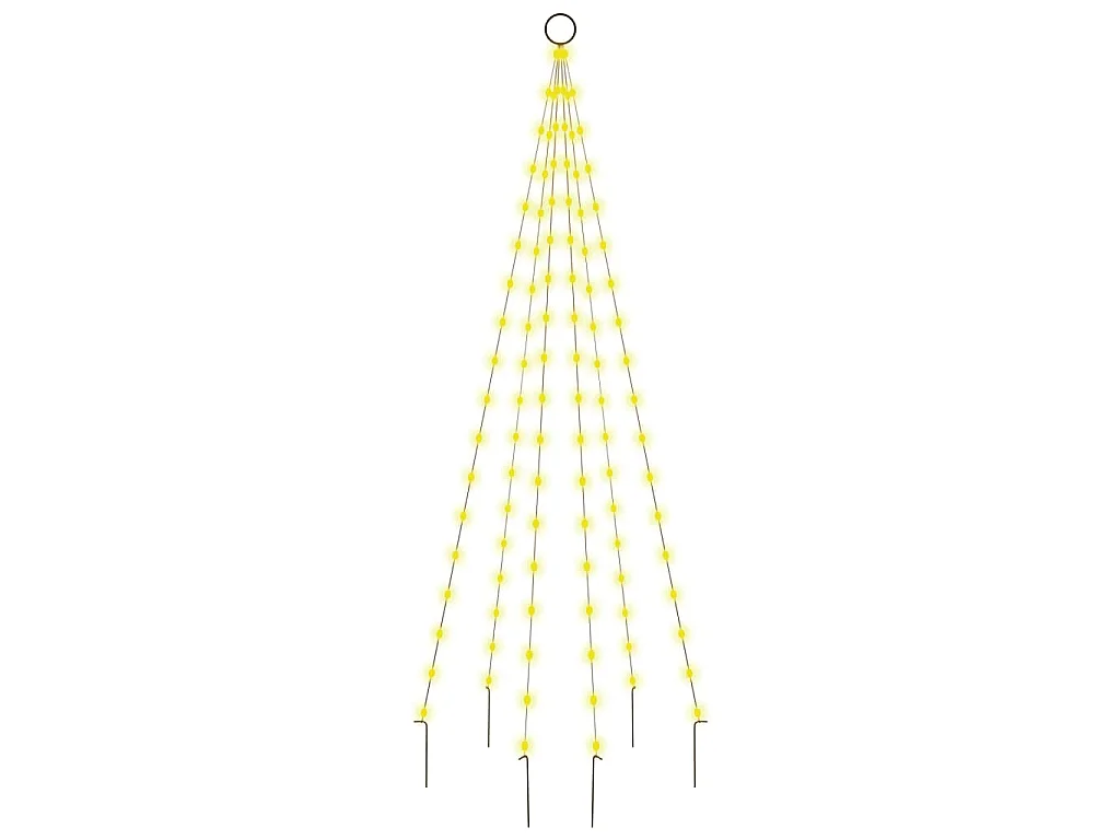 Sapin de Noël sur mât de drapeau 108 LED Blanc chaud 180 cm