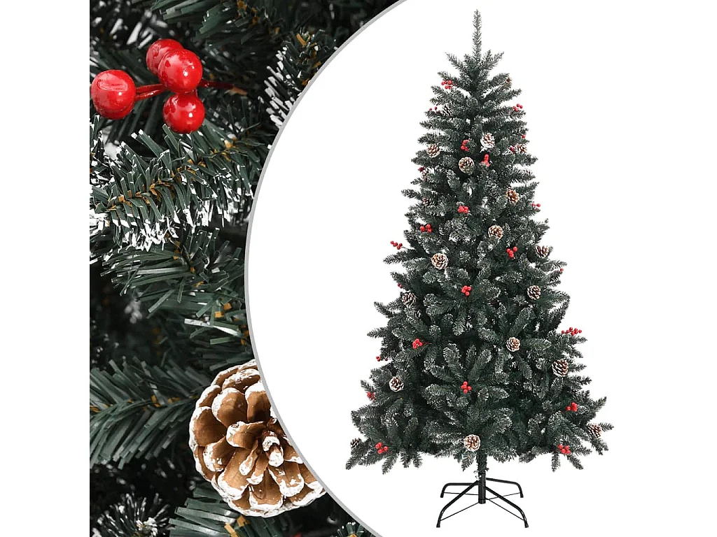 Árvore de Natal artificial com suporte 180 cm PVC verde