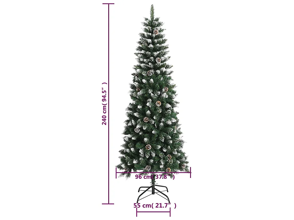 Árvore de Natal artificial com suporte 240 cm PVC verde