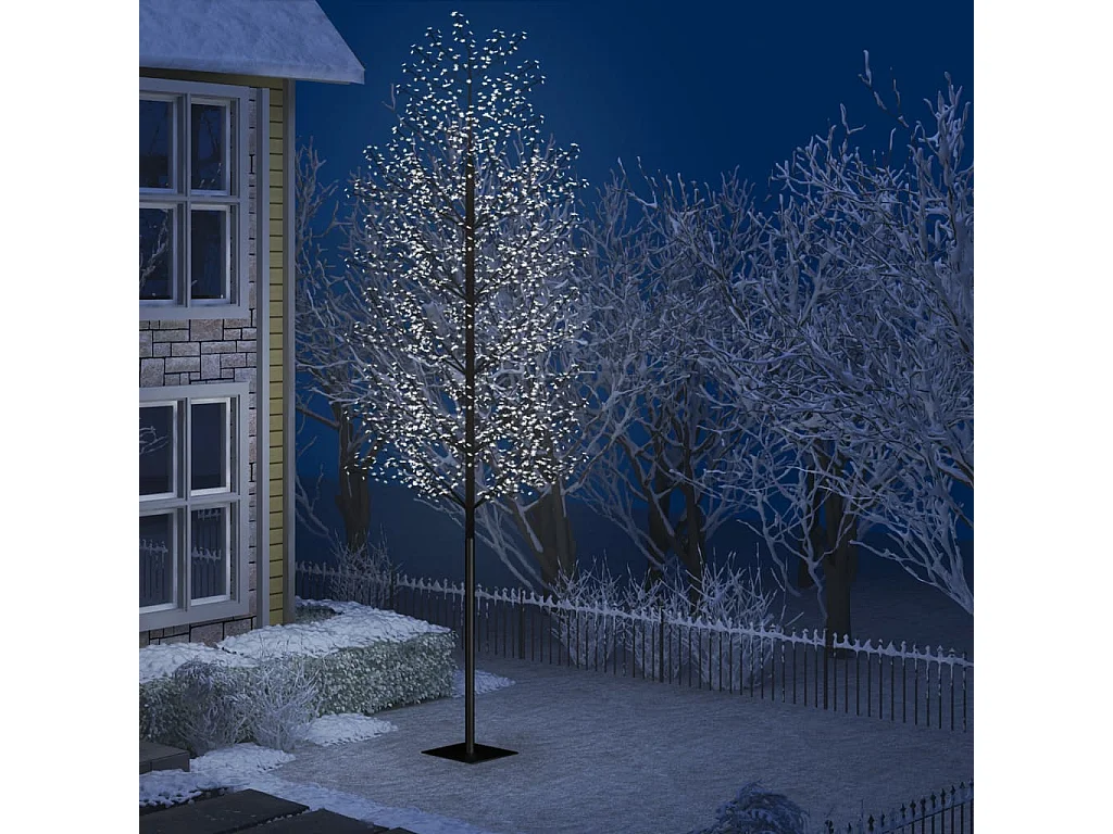 Sapin de Noël 2000 LED blanc froid Cerisier en fleurs 500 cm