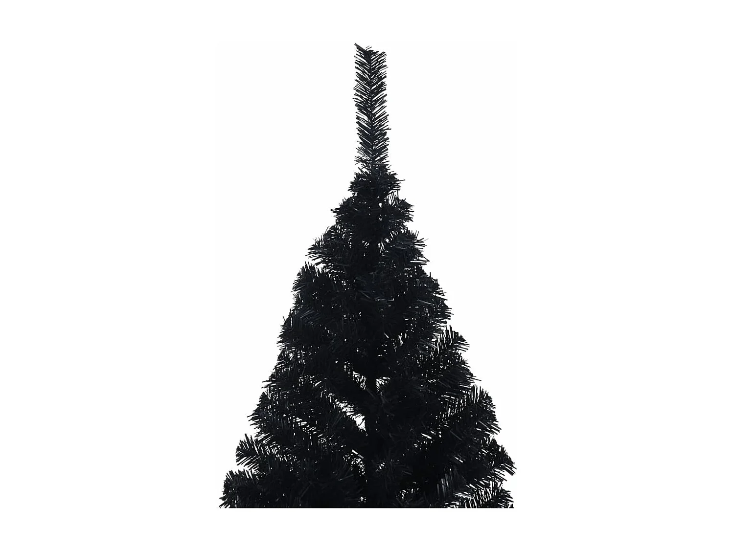Demi sapin de Noël artificiel avec support Noir 210 cm PVC