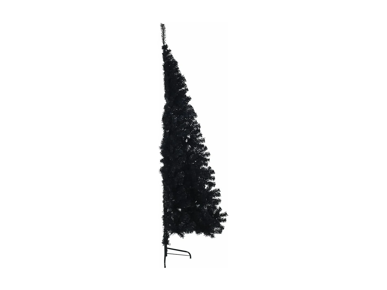 Kunstkerstboom met standaard half 210 cm PVC zwart