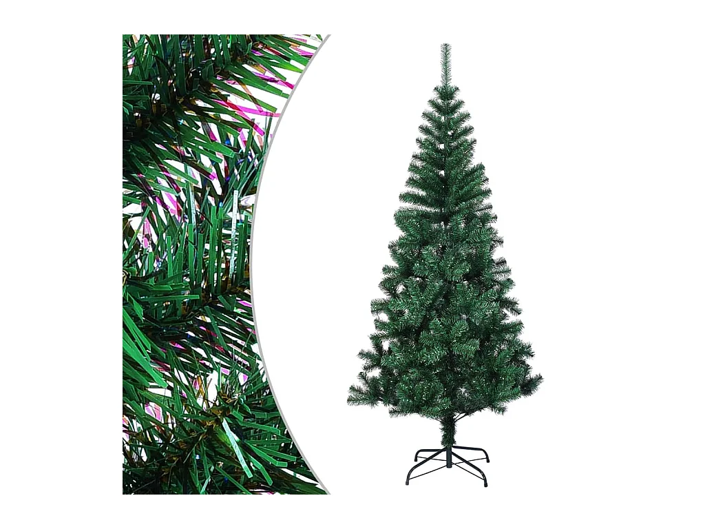 Künstlicher Weihnachtsbaum Schillernde Spitzen Grün 210 cm PVC