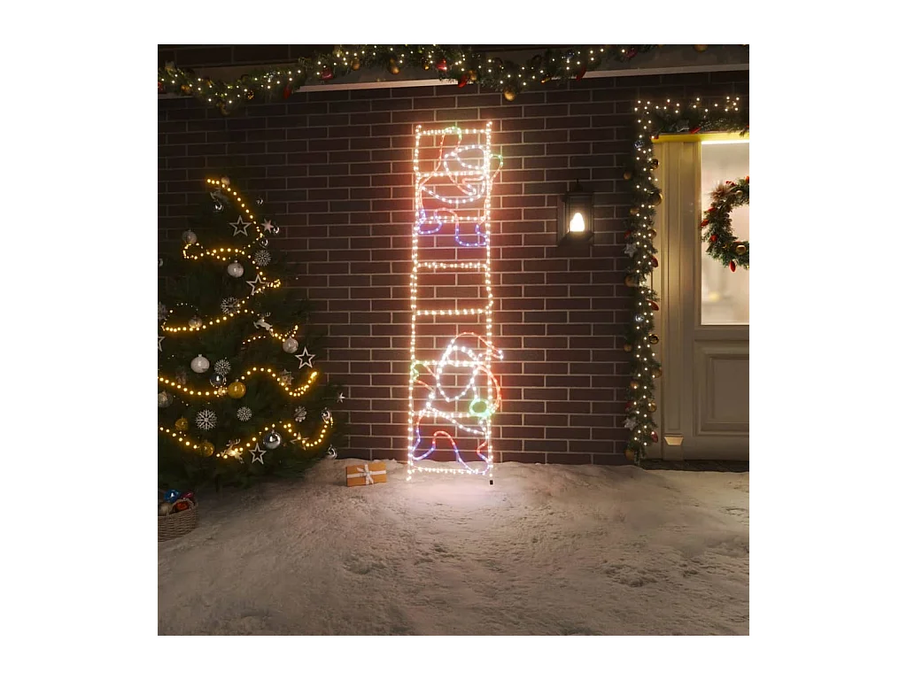 Figurine Père Noël sur échelle pliable avec 552 LED 50x200 cm