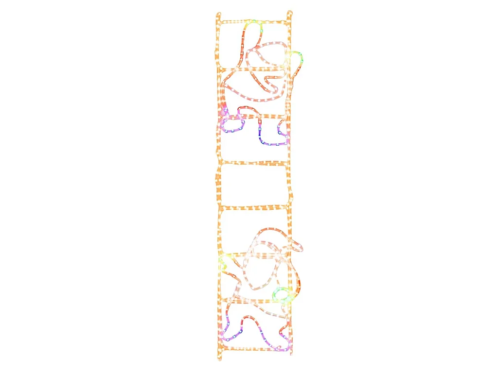 Kerstfiguur kerstman op ladder opvouwbaar 552 LED's 50x200 cm