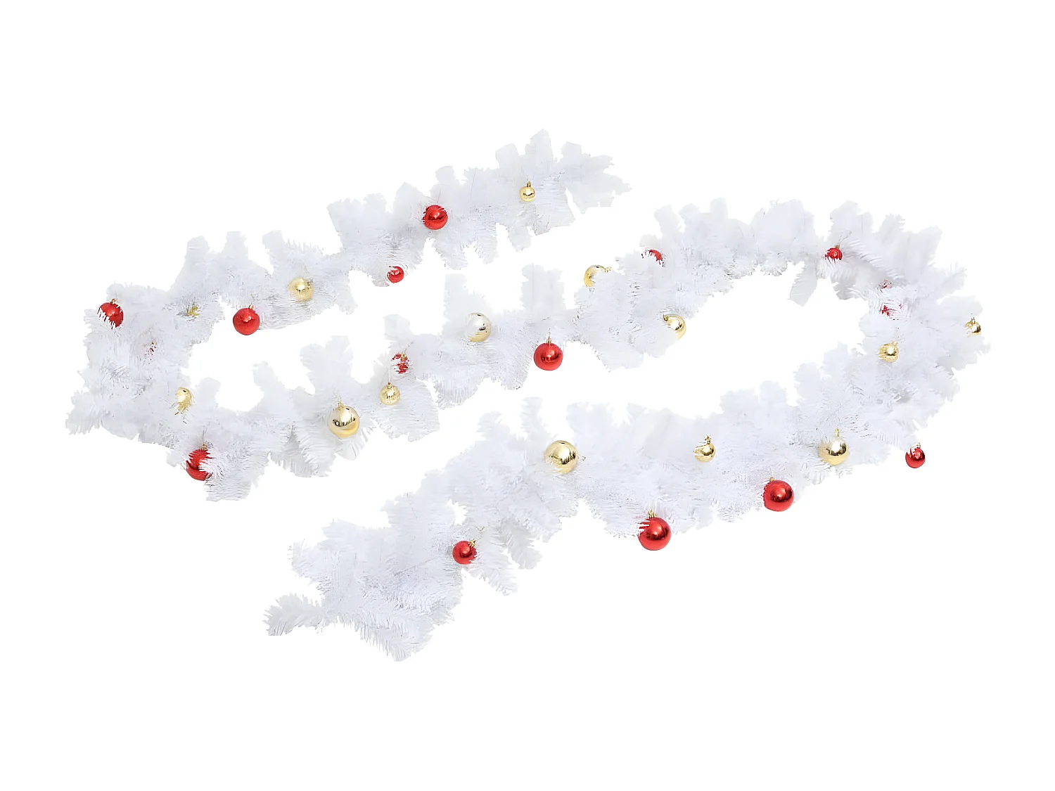 Guirlande de Noël décorée avec boules Blanc 5 m