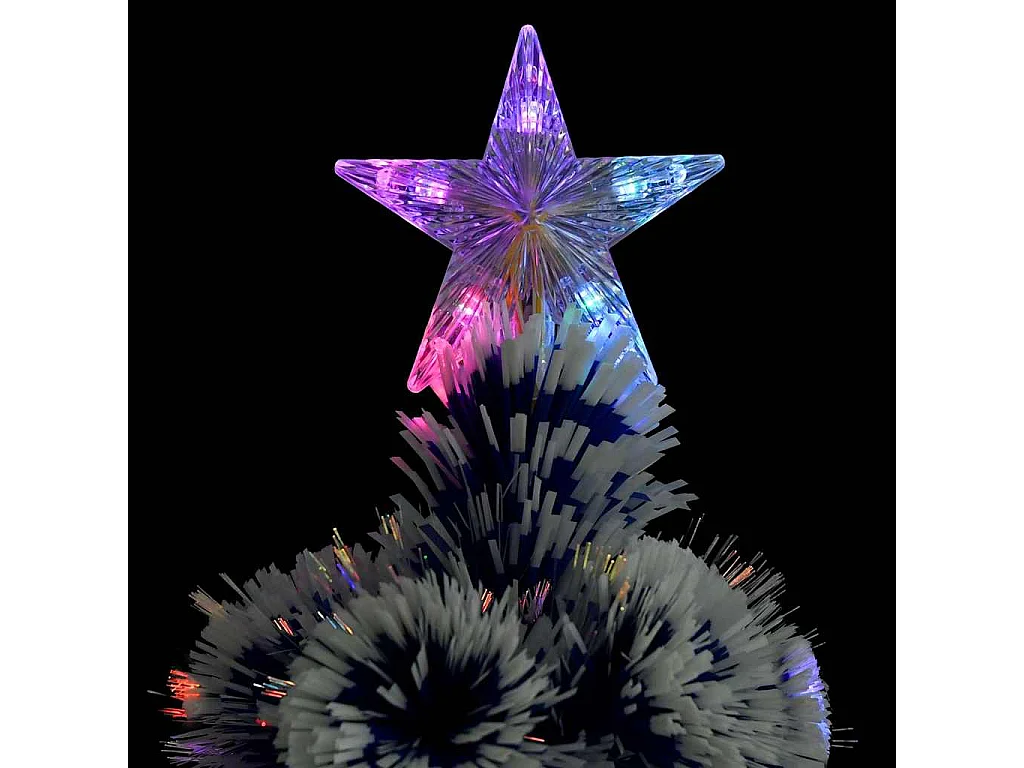 Kunstkerstboom met verlichting 150 cm glasvezel wit en blauw