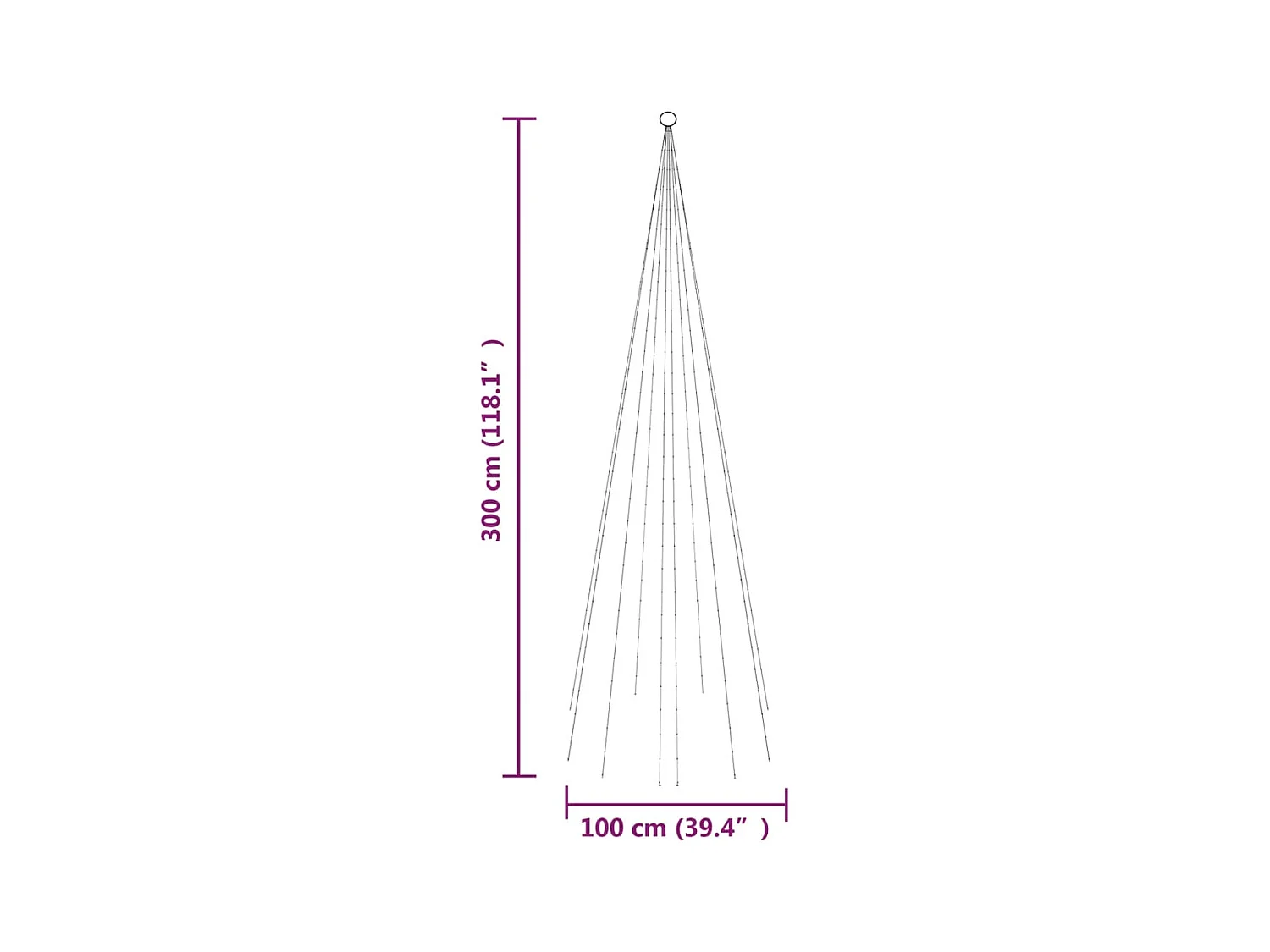 Albero di Natale Pennone Blu 310 LED 300 cm