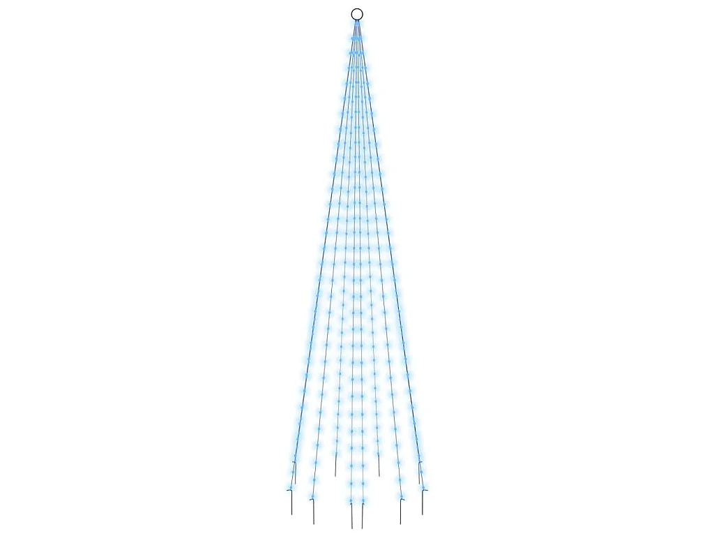Sapin de Noël sur mât de drapeau 310 LED Bleues 300 cm