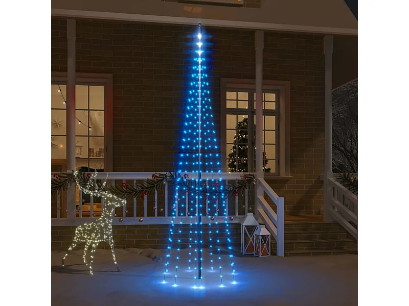 LED-Weihnachtsbaum für Fahnenmast Blau 310 LEDs 300 cm