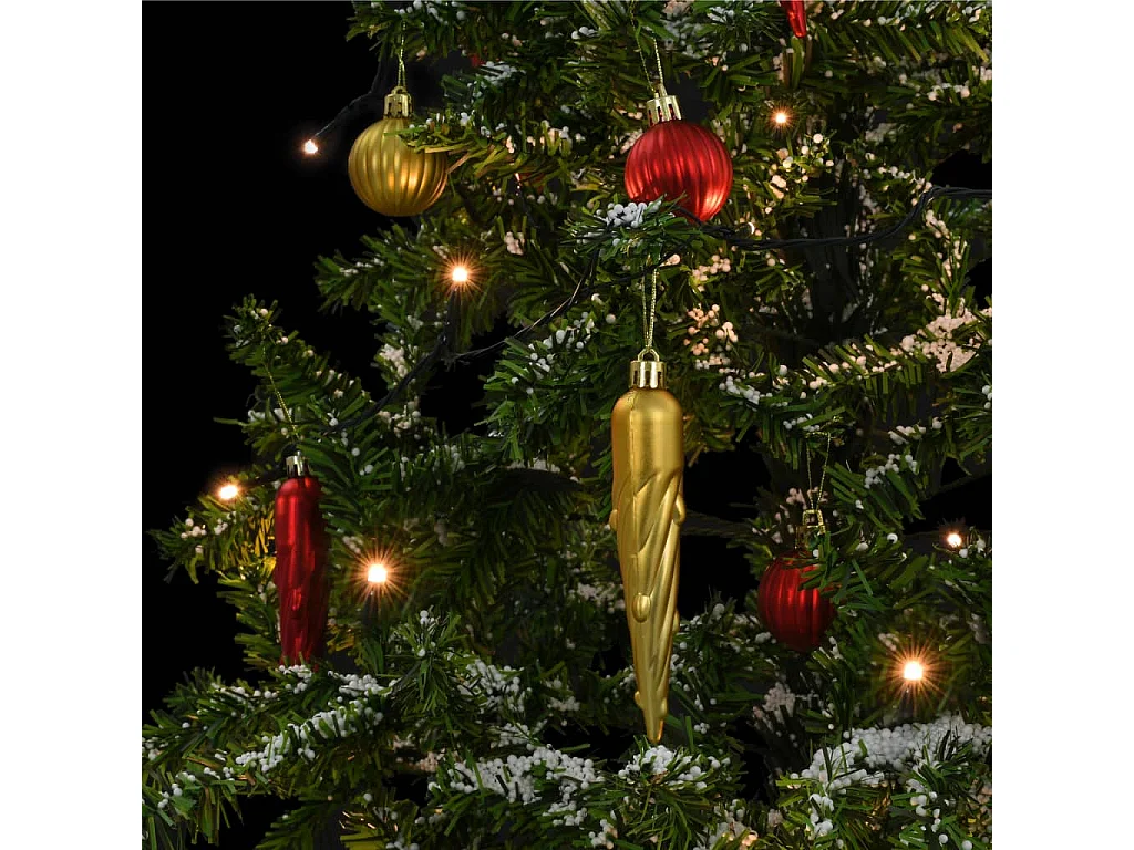 Arbre de Noël neigeux avec base de parapluie Vert 140 cm