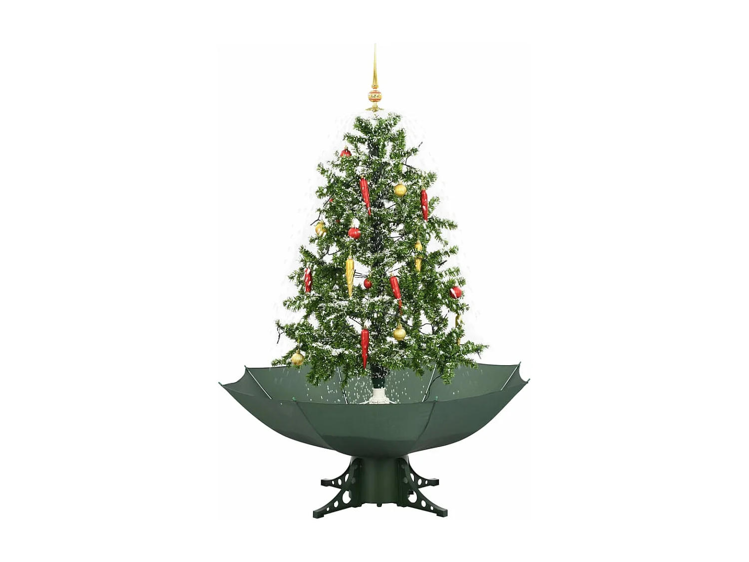 Schneiender Weihnachtsbaum mit Schirmfuß Grün 140 cm