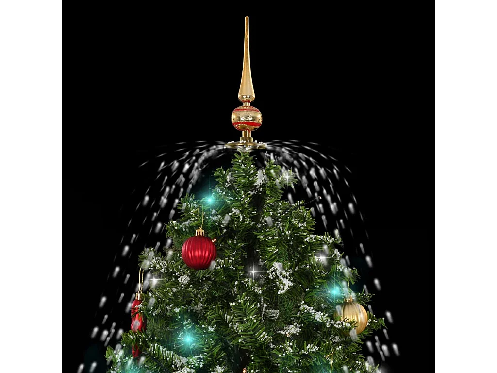 Arbre de Noël neigeux avec base de parapluie Vert 140 cm