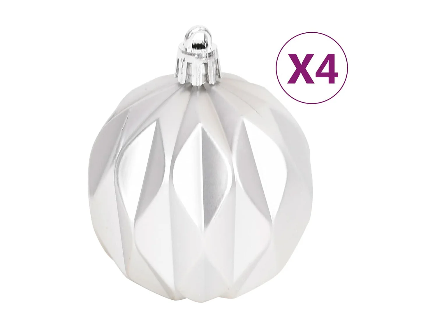 Ensemble de boules de Noël 70 pcs Argenté et blanc