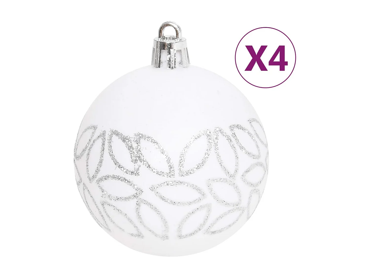 Ensemble de boules de Noël 70 pcs Argenté et blanc