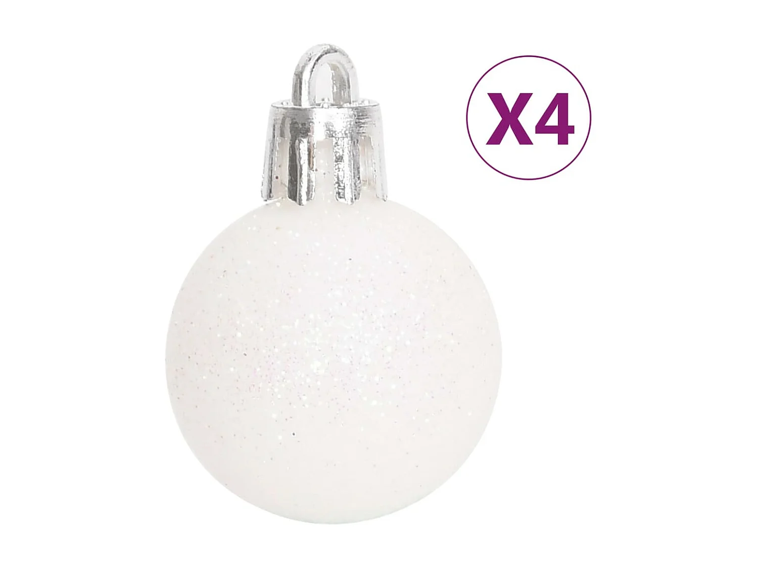 Ensemble de boules de Noël 70 pcs Argenté et blanc