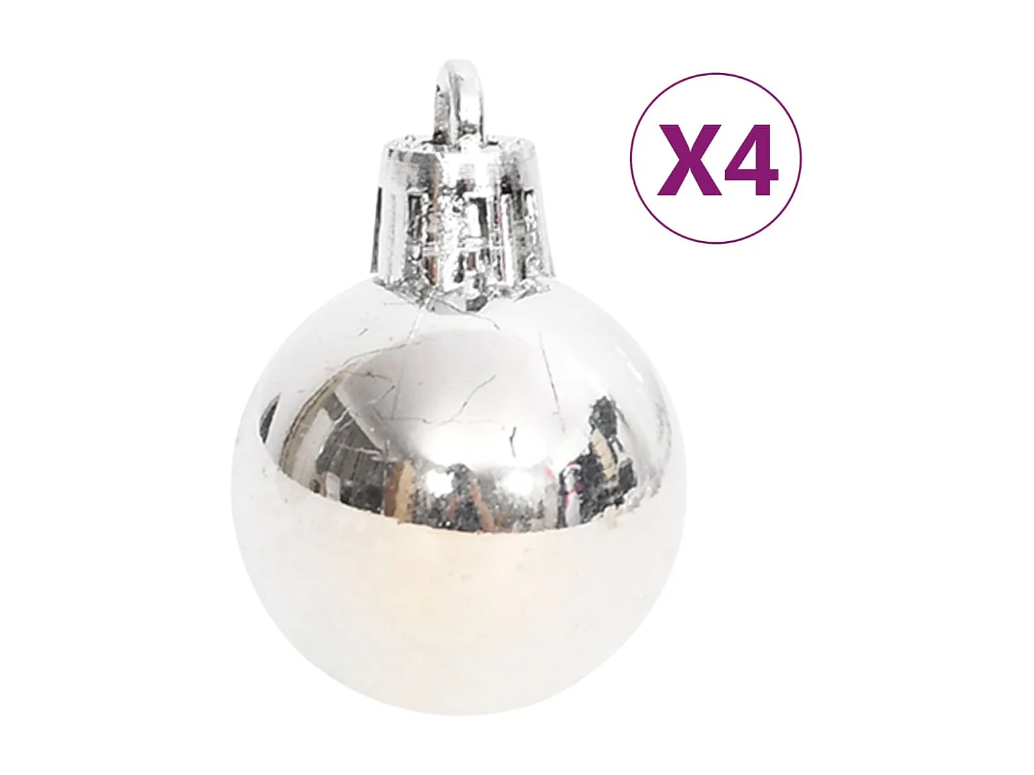 Ensemble de boules de Noël 70 pcs Argenté et blanc
