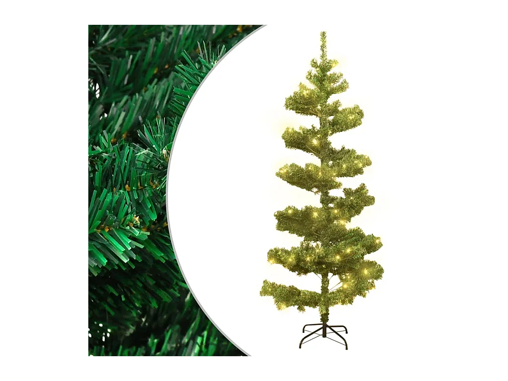 Kunstkerstboom met verlichting en standaard 150 cm PVC groen