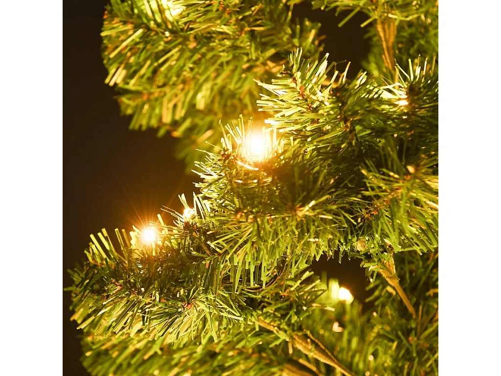 Kunstkerstboom met verlichting en standaard 150 cm PVC groen
