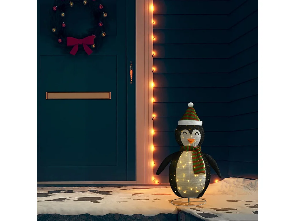 Décoration de Noël pingouin à LED Tissu de luxe 60 cm