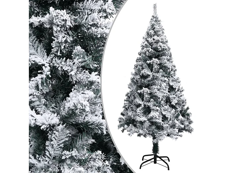 Árvore de Natal artificial c/ flocos de neve 120 cm PVC verde