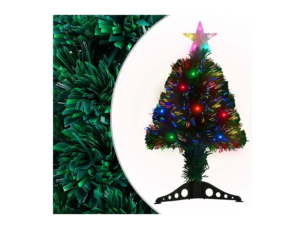 Kerstboom met LED en standaard 64 cm glasvezel