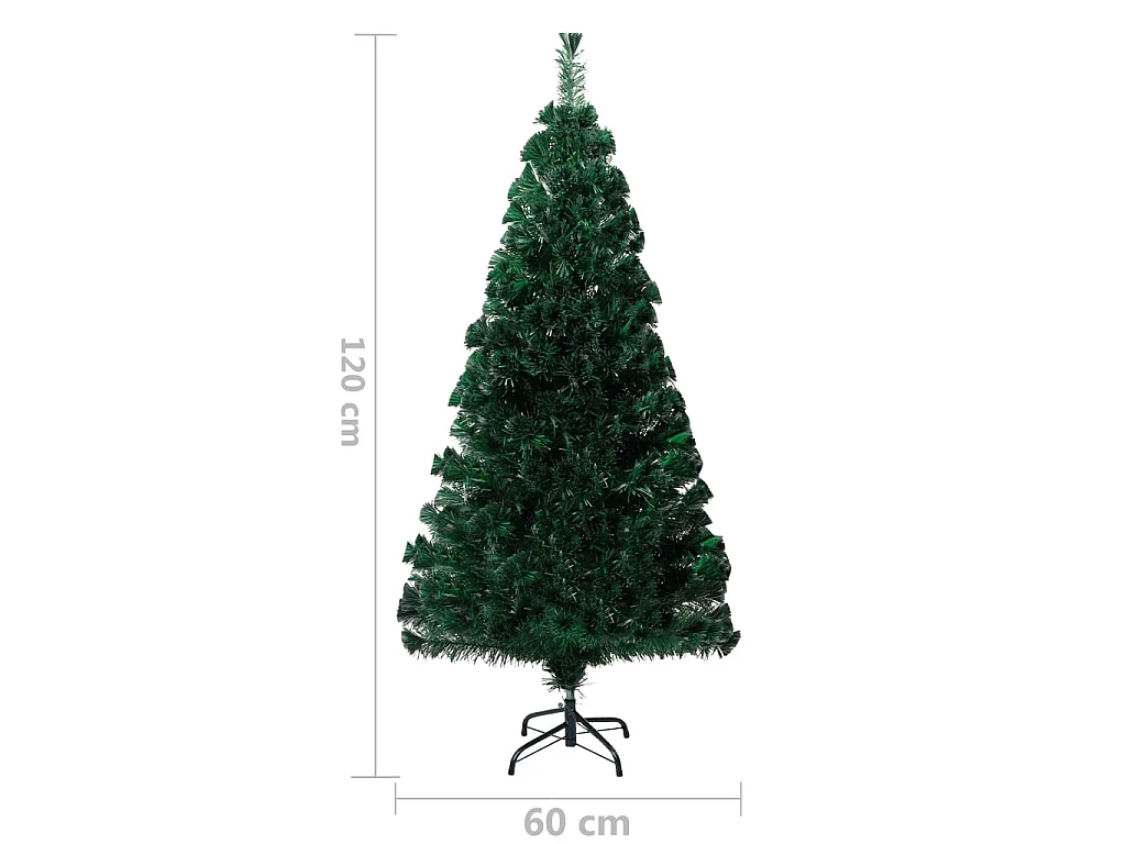 Albero Natale Artificiale con Supporto 120 cm in Fibra Ottica