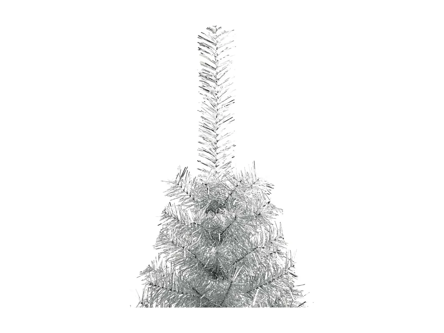 Demi sapin de Noël artificiel avec support argenté 240 cm PET