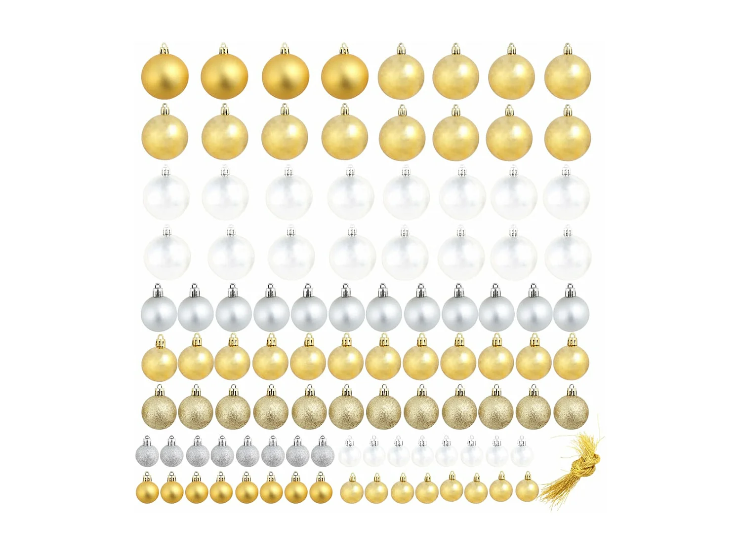 Kerstballen 100 st zilverkleurig/goudkleurig