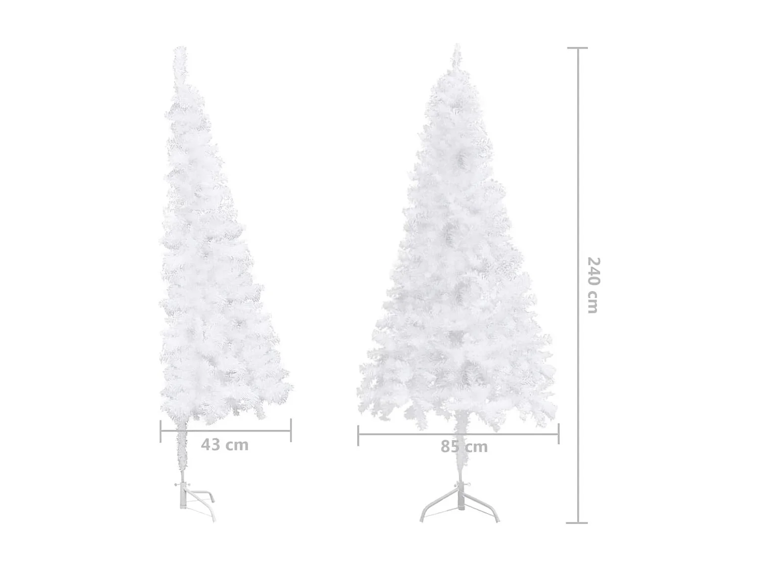 Künstlicher Eck-Weihnachtsbaum Weiß 240 cm PVC