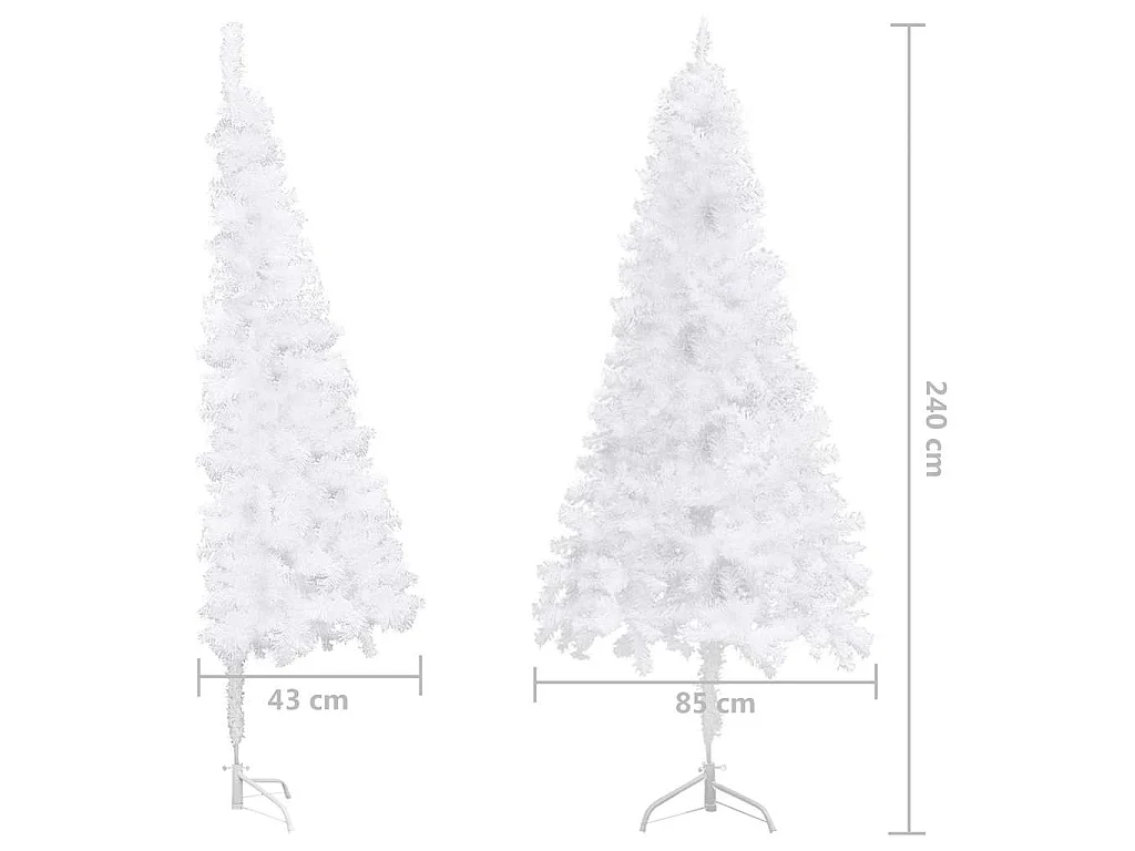Kunstkerstboom hoek 240 cm PVC wit