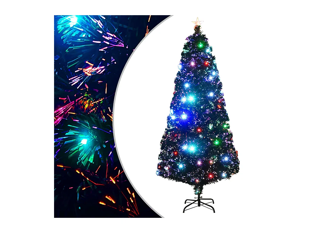 Kerstboom met LED en standaard 180 cm glasvezel