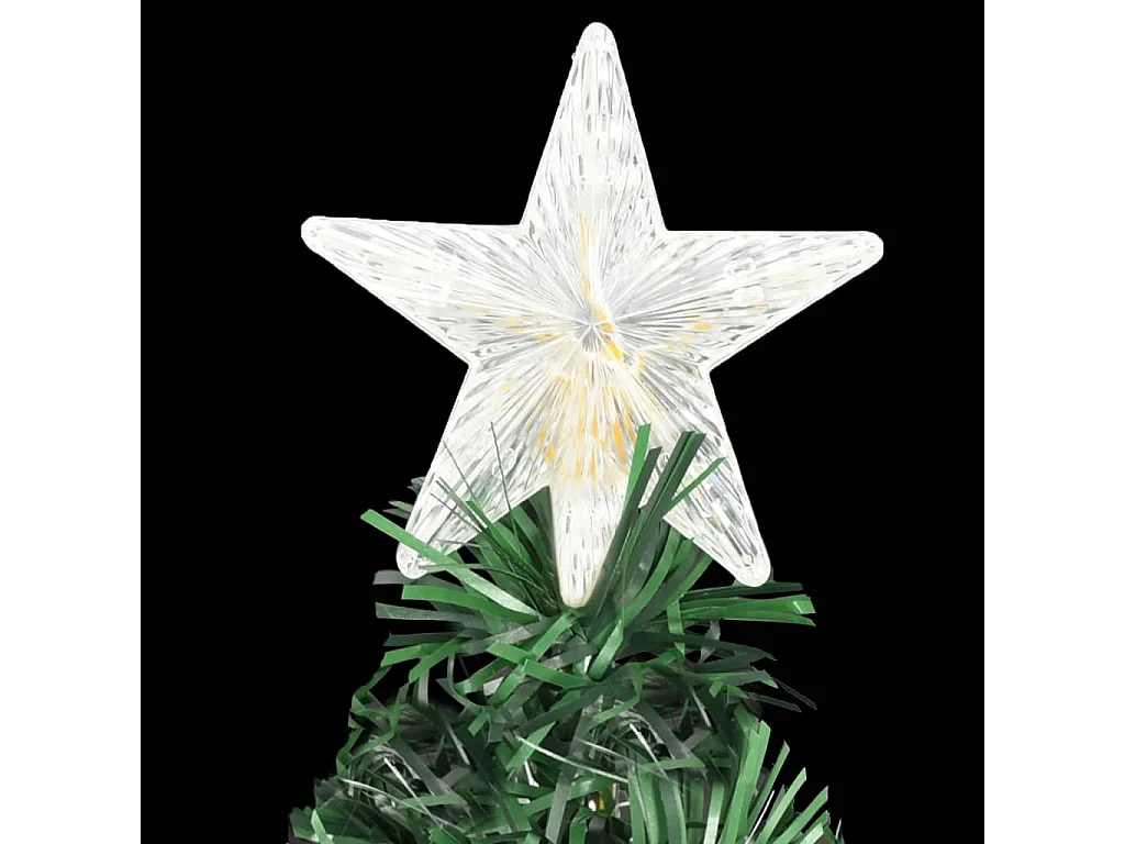 Voorverlichte kerstboom met standaard en LED 180 cm glasvezel