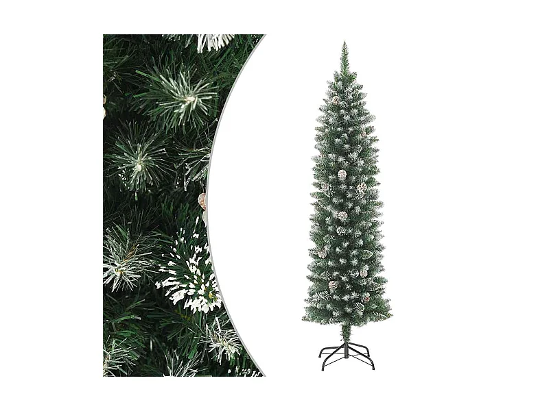 Sapin de Noël artificiel mince avec support 180 cm PVC