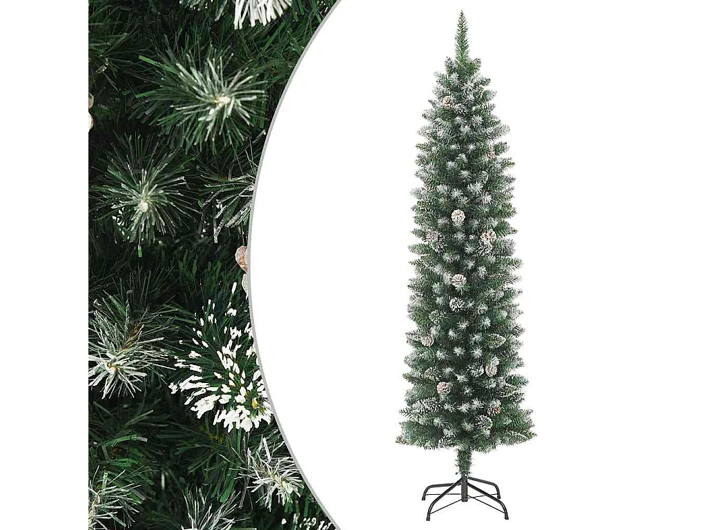 Sapin de Noël artificiel mince avec support 180 cm PVC