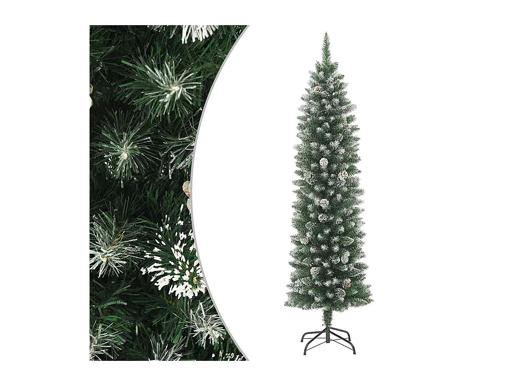 Sapin de Noël artificiel mince avec support 180 cm PVC