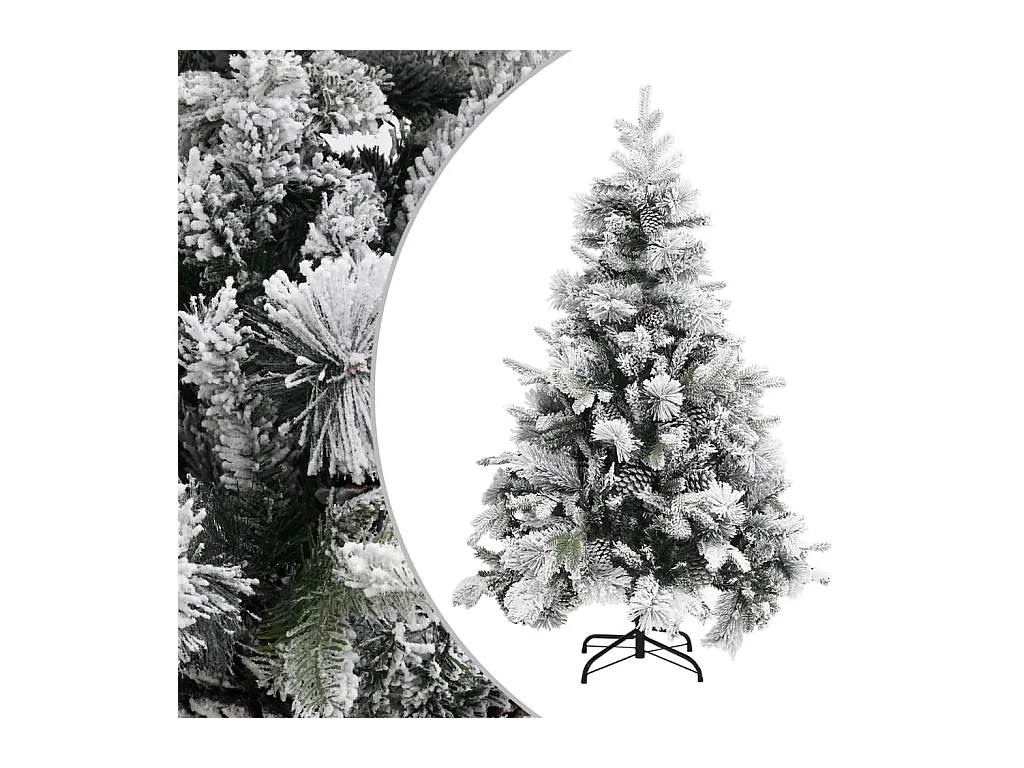 Weihnachtsbaum mit Zapfen Beschneit 150 cm PVC & PE