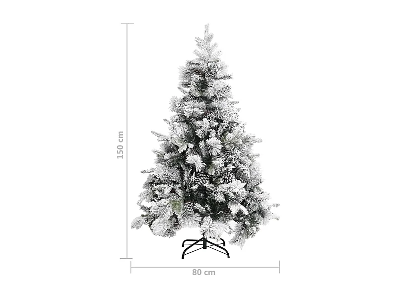 Weihnachtsbaum mit Zapfen Beschneit 150 cm PVC & PE