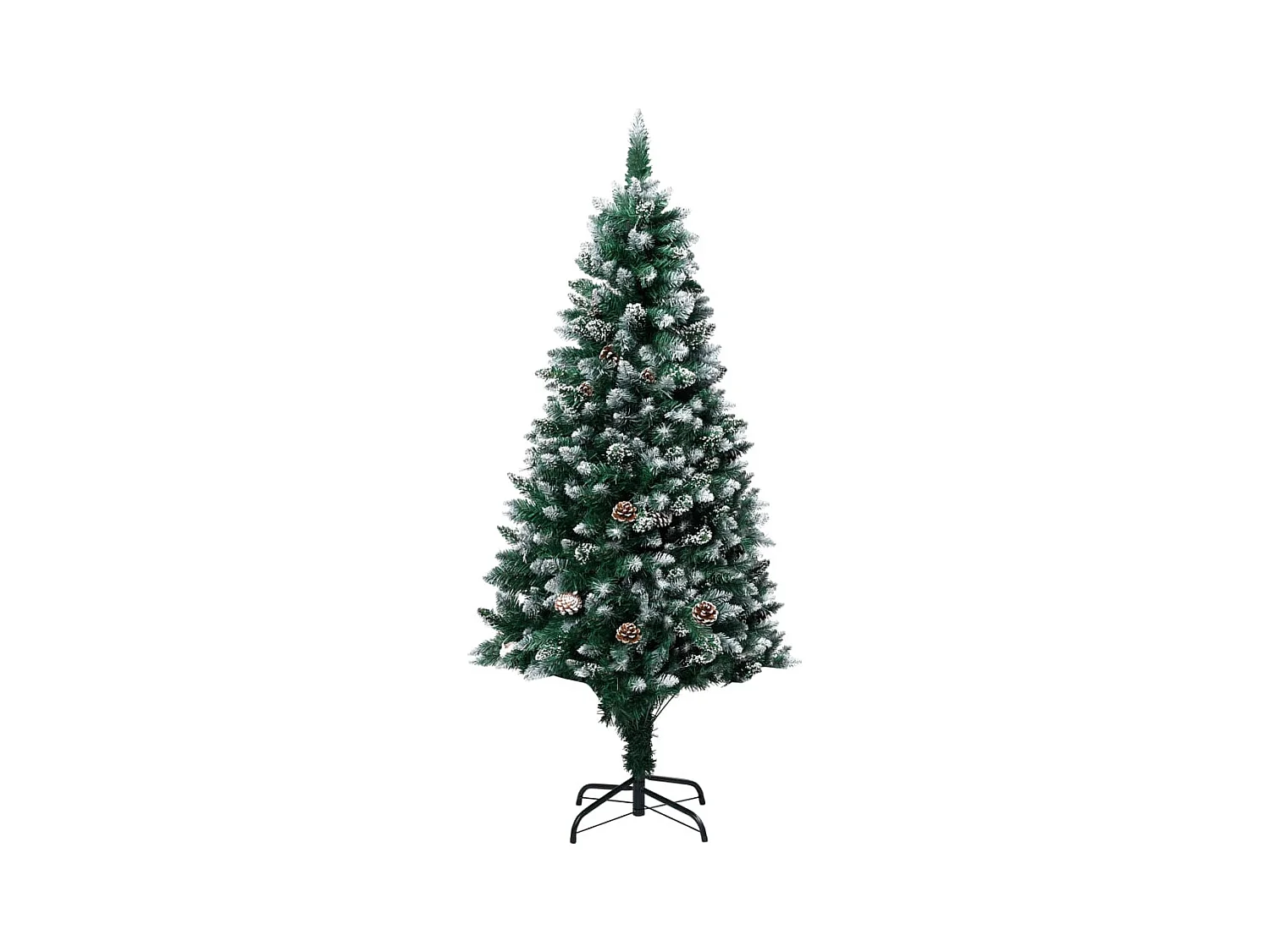 Sapin de Noël avec pommes de pin et neige blanche 180 cm