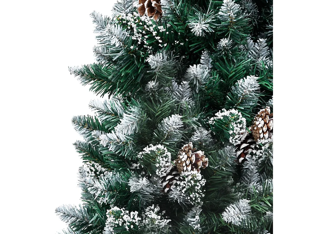 Árvore de Natal artificial com pinhas e neve branca 180 cm